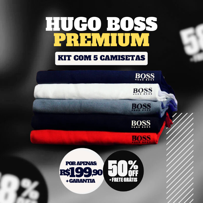 Kit Com 5 Camisetas Hugo Boss